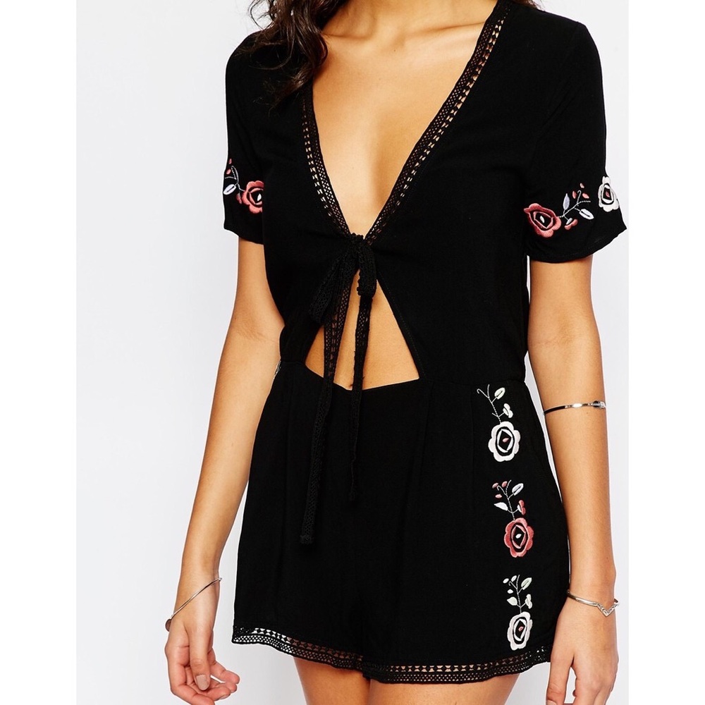NWOT Somedays Lovin Black Embroidered Playsuit